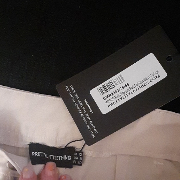 Women's White Cargo Pants - Picture 2 of 8